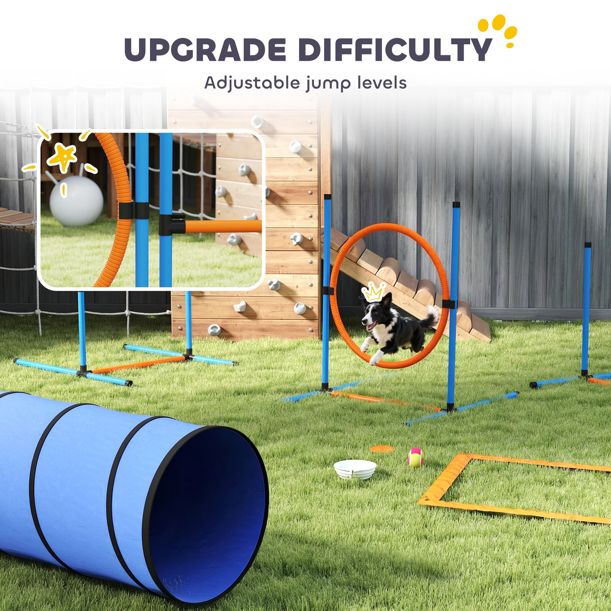 Dog Agility Training Equipment, 8PCS Dog Obstacle Course Starter Kit with Carrying Bag