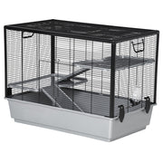 3-tier Hamster Cage, Guinea Pig Cage with Accessories Food Dish Water Bottle, Ramps, 31.5"x19"x 23", Grey