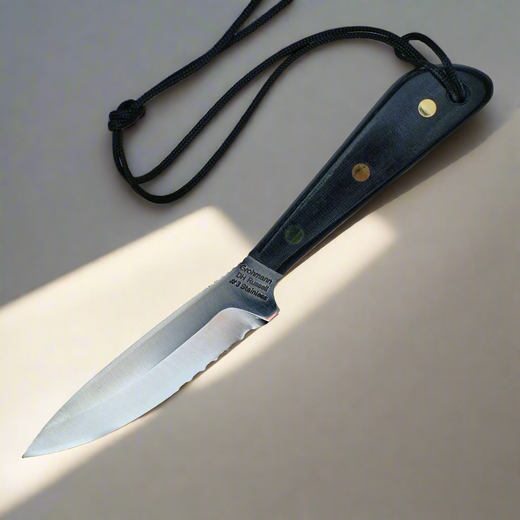 The D.H. Russel Boat Knife | Micarata handle Stainless Steel Serrated Blade| M3SW-1