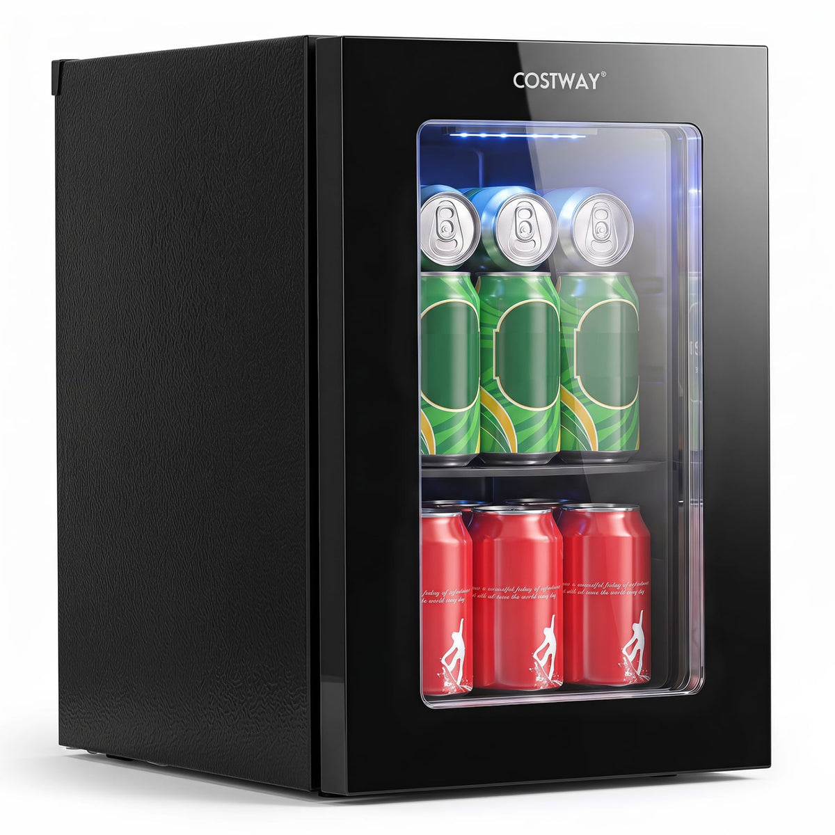 0.6 Cu.Ft Beverage Refrigerator 24 Cans Countertop Mini Fridge-Black-Refrigerators-DECOROLALA
