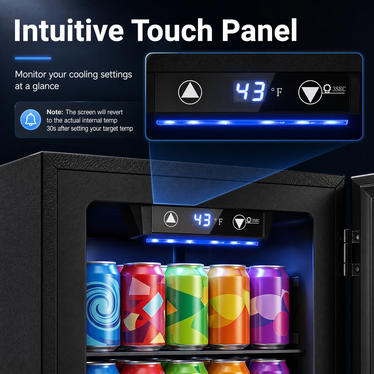 0.6 Cu.Ft Beverage Refrigerator 24 Cans Countertop Mini Fridge-Black-Refrigerators-DECOROLALA