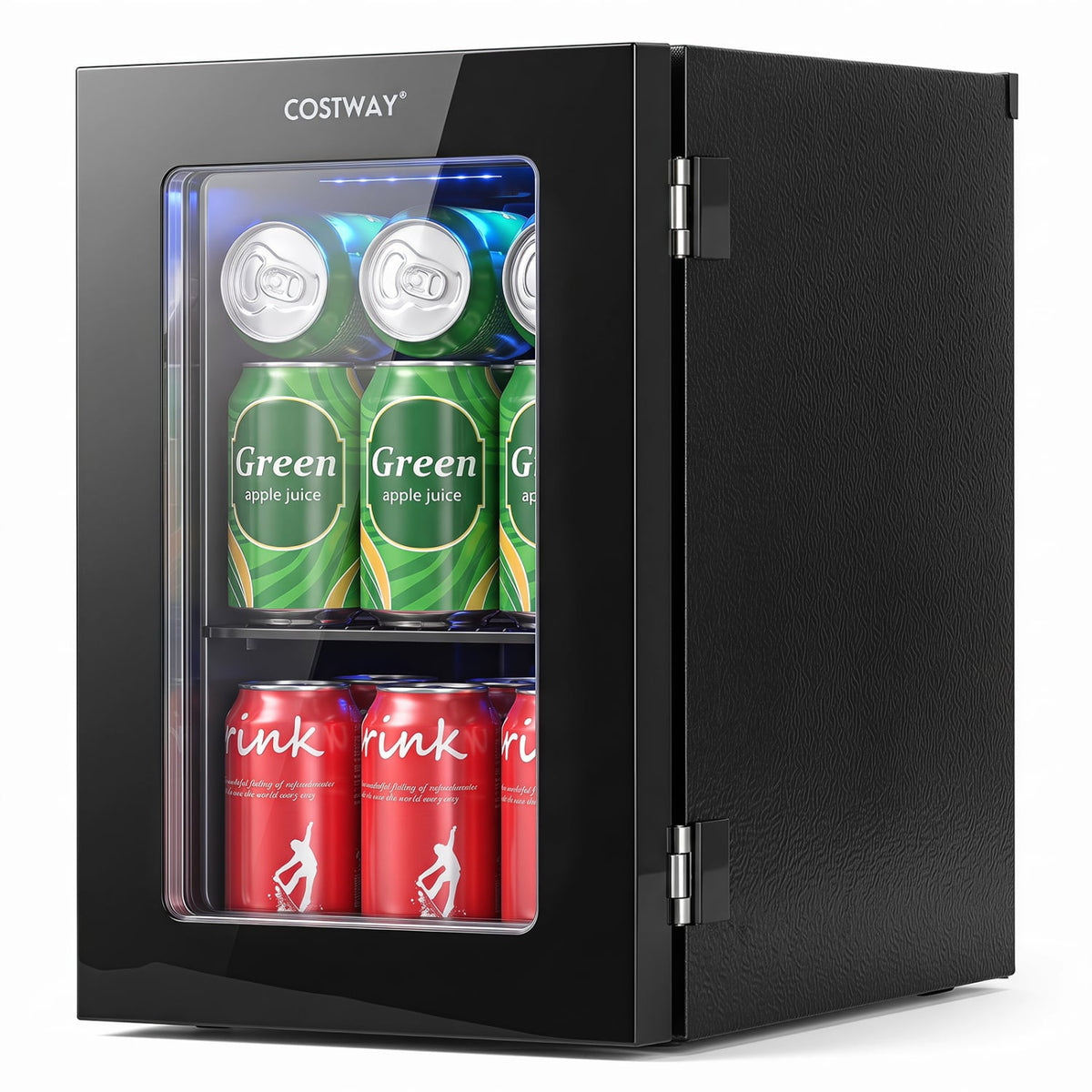 0.6 Cu.Ft Beverage Refrigerator 24 Cans Countertop Mini Fridge-Black-Refrigerators-DECOROLALA