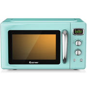 0.9 Cu.ft Retro Countertop Compact Microwave Oven-Green-Toaster Ovens-DECOROLALA