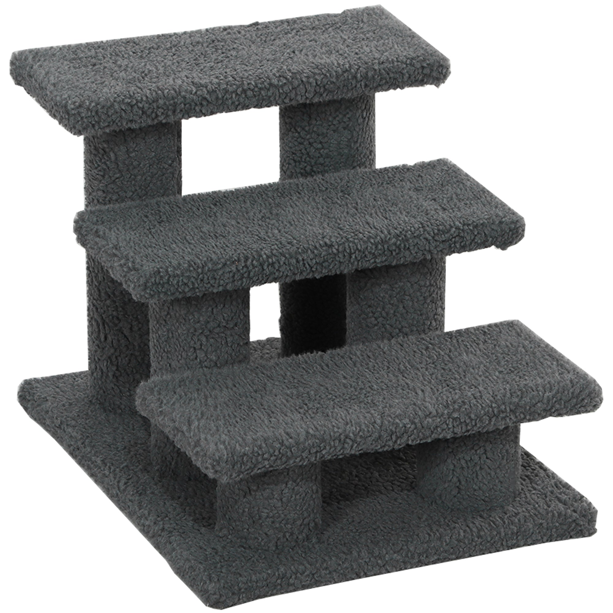 3 Tier Pet Stairs Dog Cat Step Scratch Post Furniture,  Dark Grey