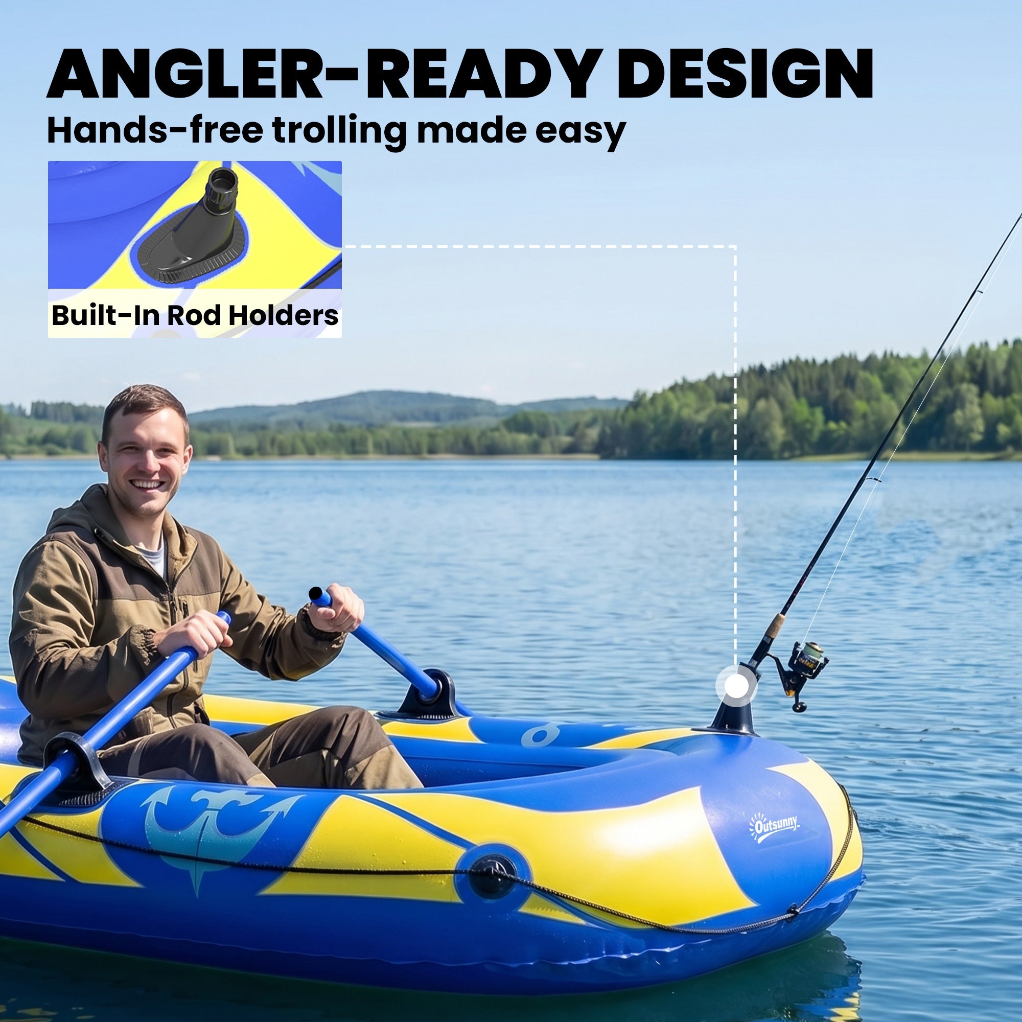 1-2 Person Inflatable Kayak-Patio & Garden > Outdoor Recreation > Water Sports & Boating Supplies-DECOROLALA