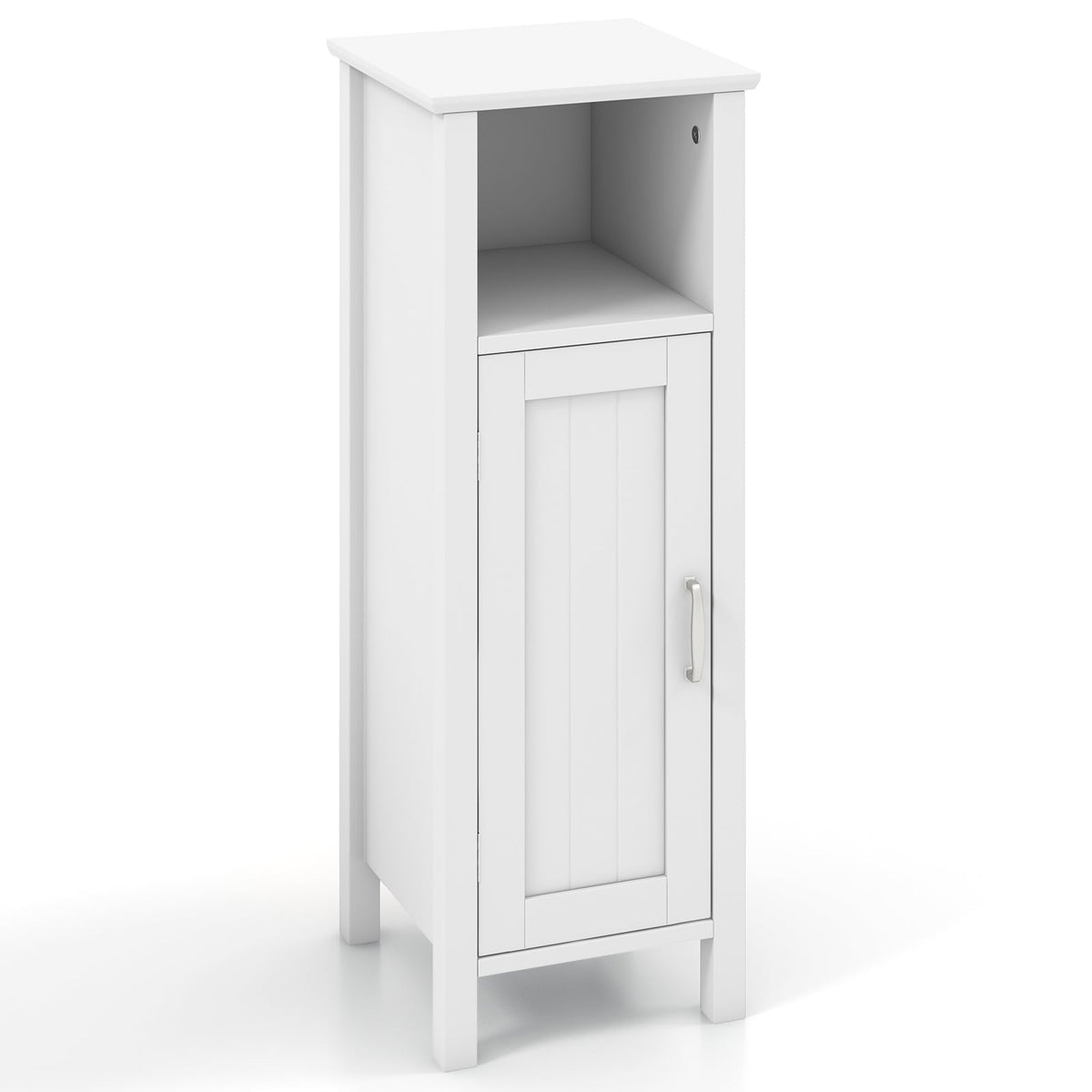 1-Door Freestanding Bathroom Cabinet with Open Shelf-Floor Cabinets-DECOROLALA
