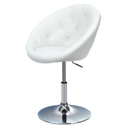 1 Piece Adjustable Modern Swivel Round Tufted-White-Bar Stools-DECOROLALA