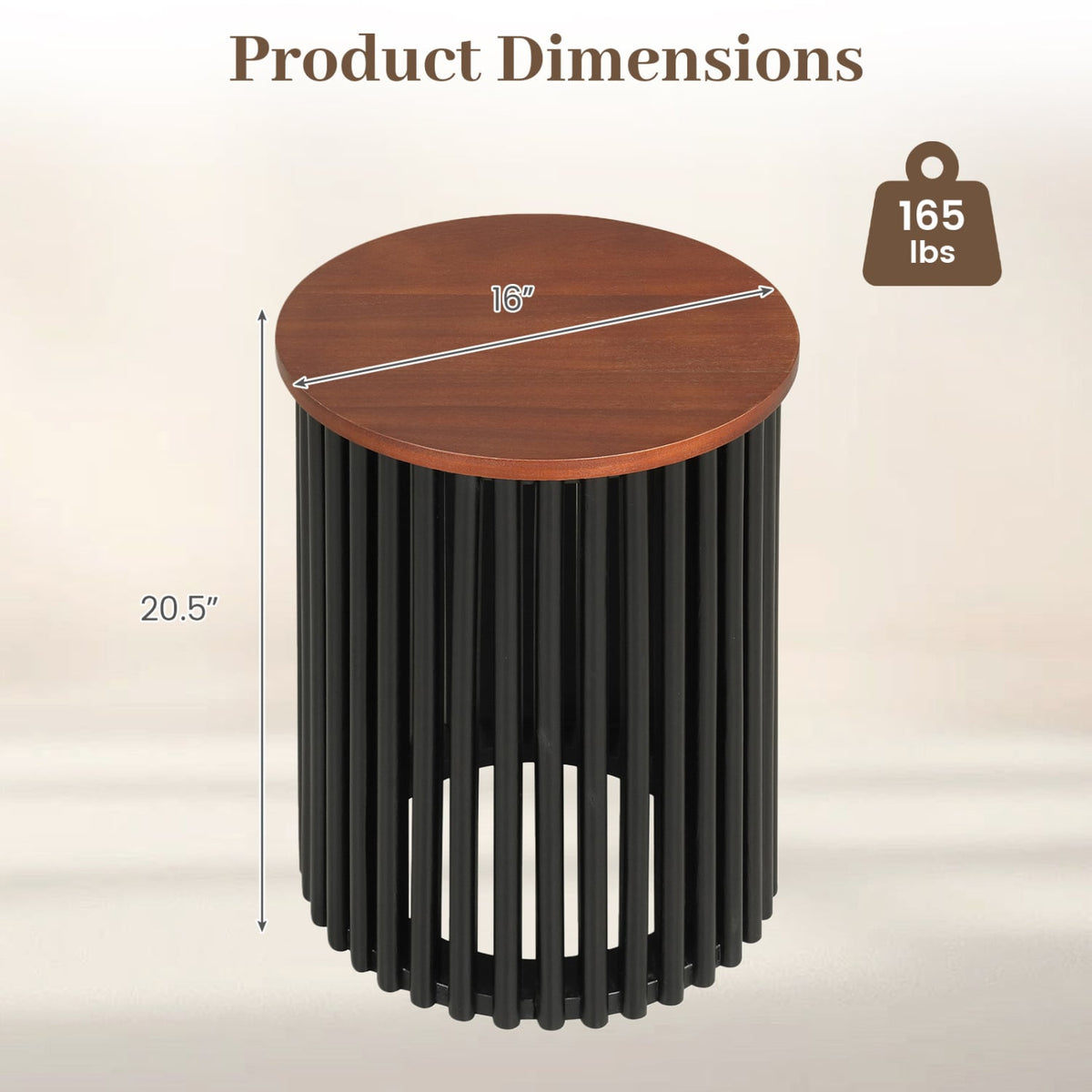 1 Piece Elegant Wooden Round Coffee Table for Living Room and Home Office-Walnut-Coffee Tables-DECOROLALA