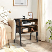 1 Piece Stackable Night Stand Shelf Accent Table with Metal Frame-Nightstands-DECOROLALA