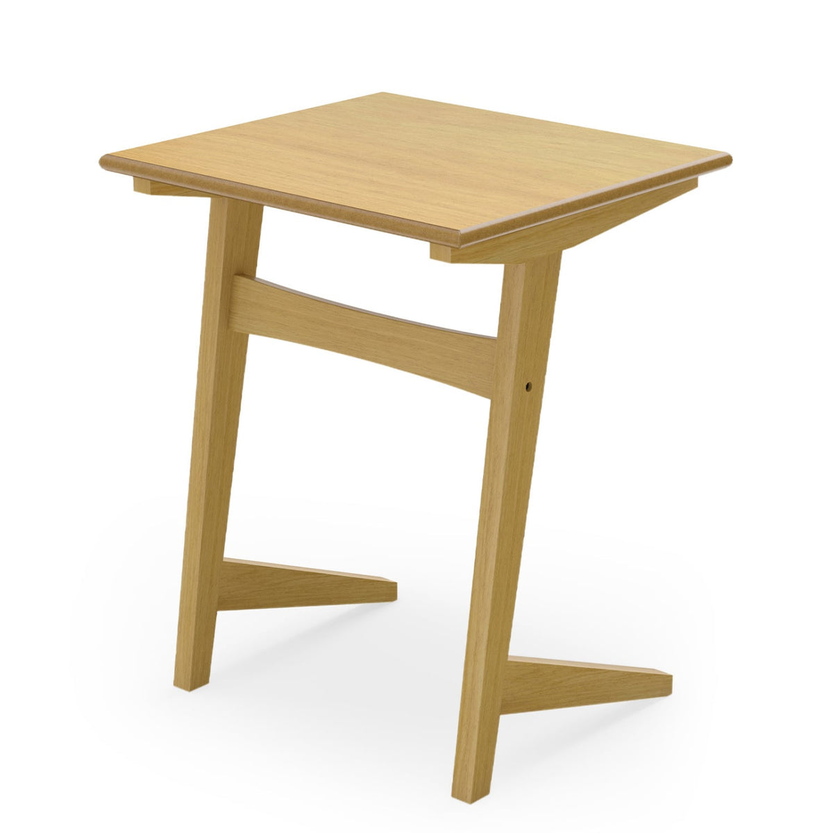 1 Piece Wood Sofa Side Table C-shaped End Table with Wood Veneered Top-End & Side Tables-DECOROLALA