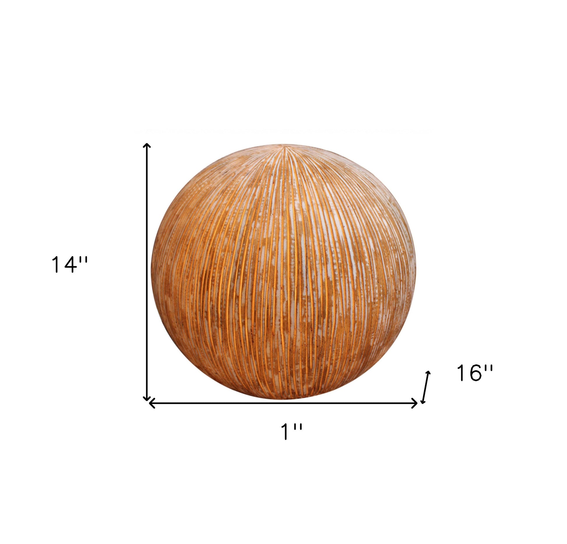 1 X 16 X 14 Sandstone Ribbed Finish Outdoor Light - Ball-Outdoor Accessories-Decor-Garden-Games-DECOROLALA