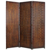1" X 63" X 72" Brown Wood 3 Panel Screen-Room Dividers-DECOROLALA