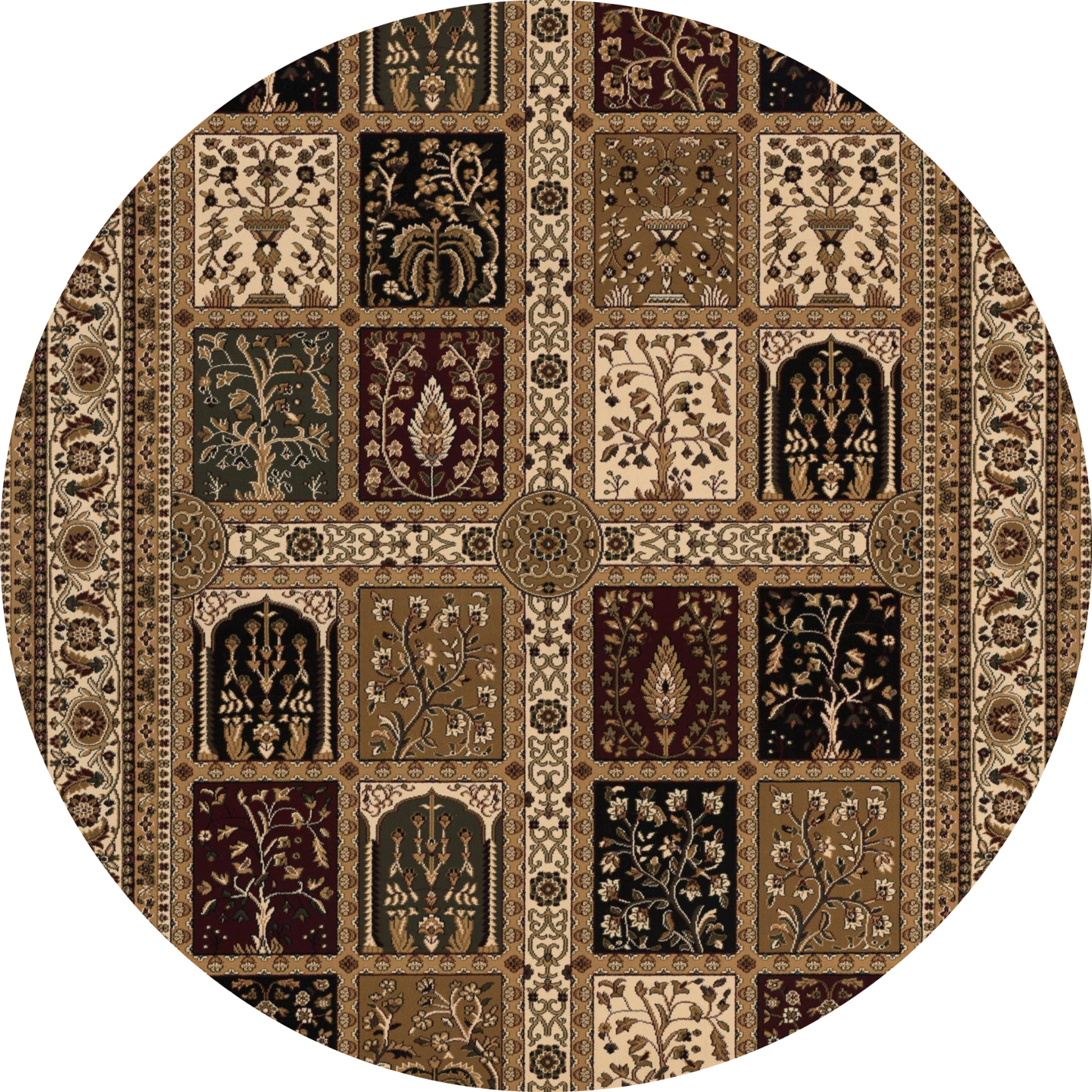 10' Beige And Black Oriental Runner Rug-Area Rugs-DECOROLALA