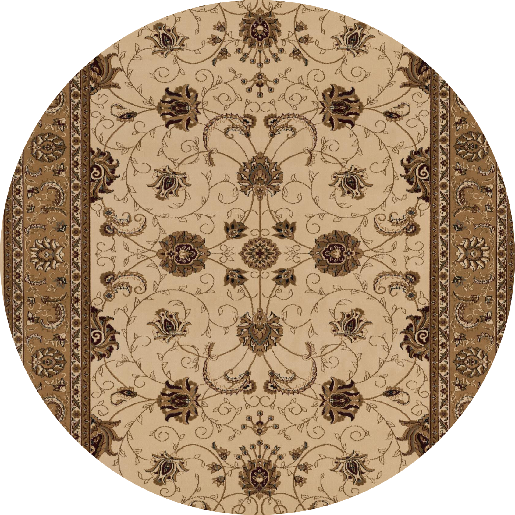 10' Beige And Ivory Oriental Runner Rug-Area Rugs-DECOROLALA