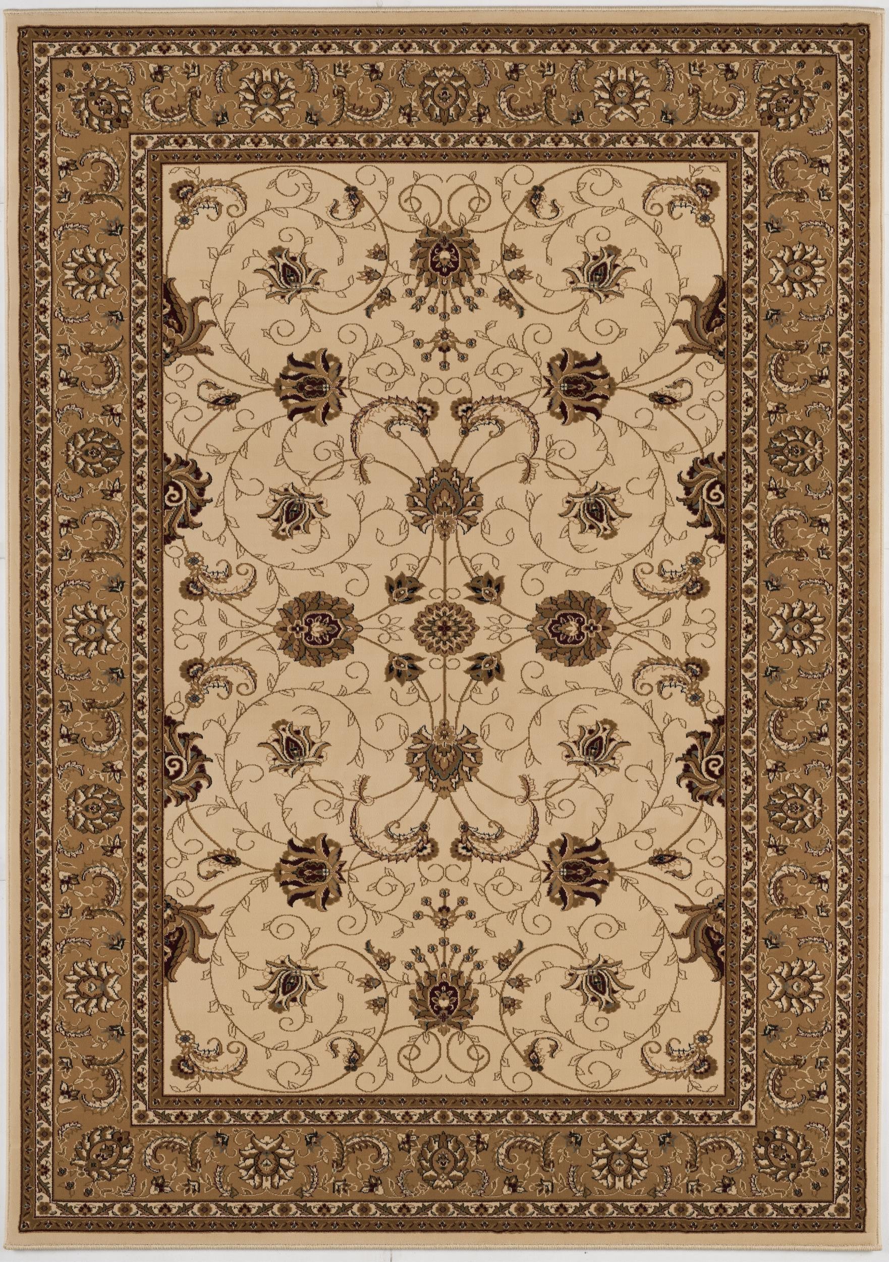 10' Beige And Ivory Oriental Runner Rug-Area Rugs-DECOROLALA