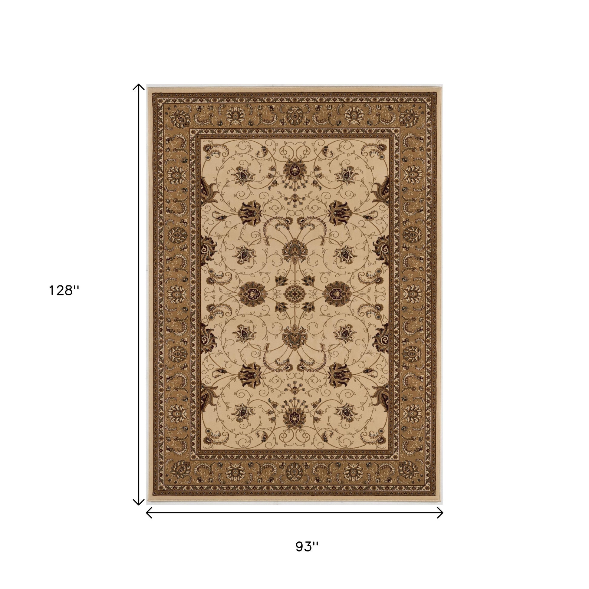 10' Beige And Ivory Oriental Runner Rug-Area Rugs-DECOROLALA