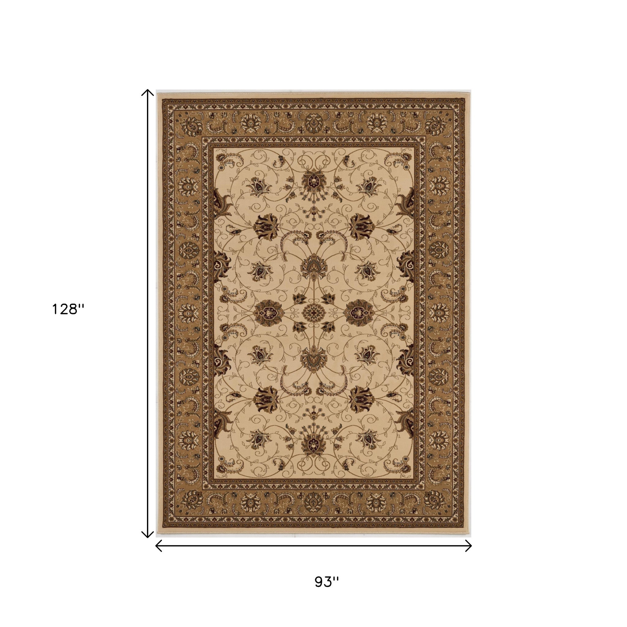 10' Beige And Ivory Oriental Runner Rug-Area Rugs-DECOROLALA
