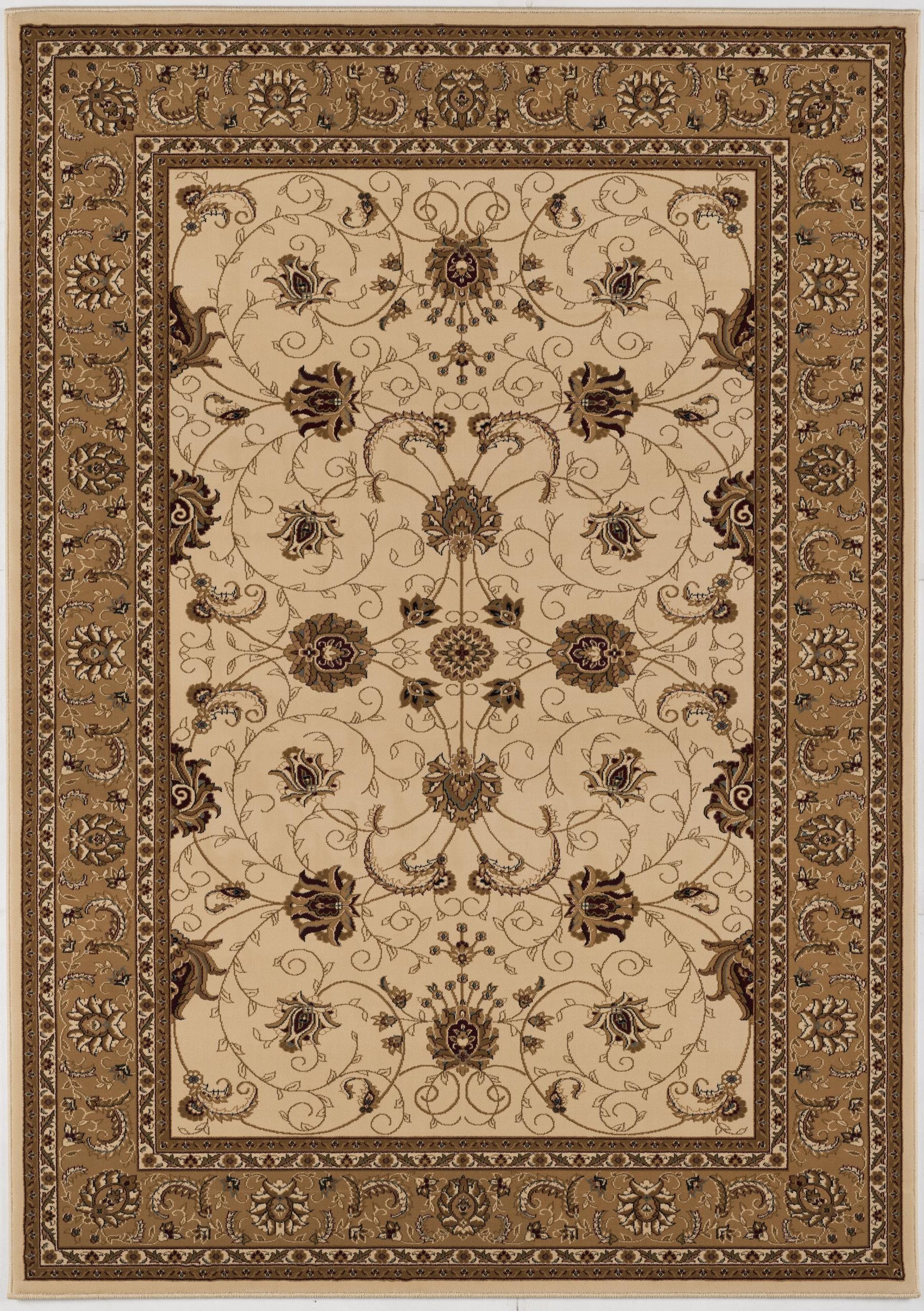 10' Beige And Ivory Oriental Runner Rug-Area Rugs-DECOROLALA