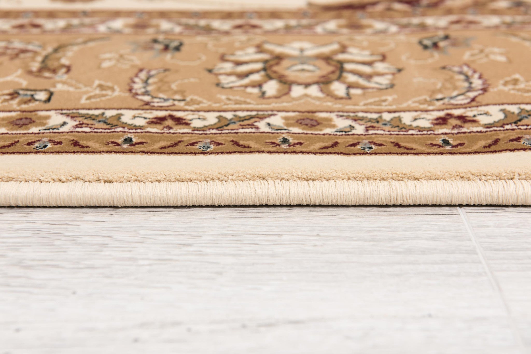 10' Beige And Ivory Oriental Runner Rug-Area Rugs-DECOROLALA