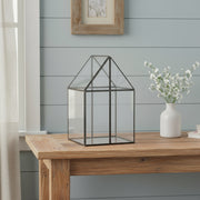 10" Black And Clear Glass And Metal Box-Organizers-DECOROLALA