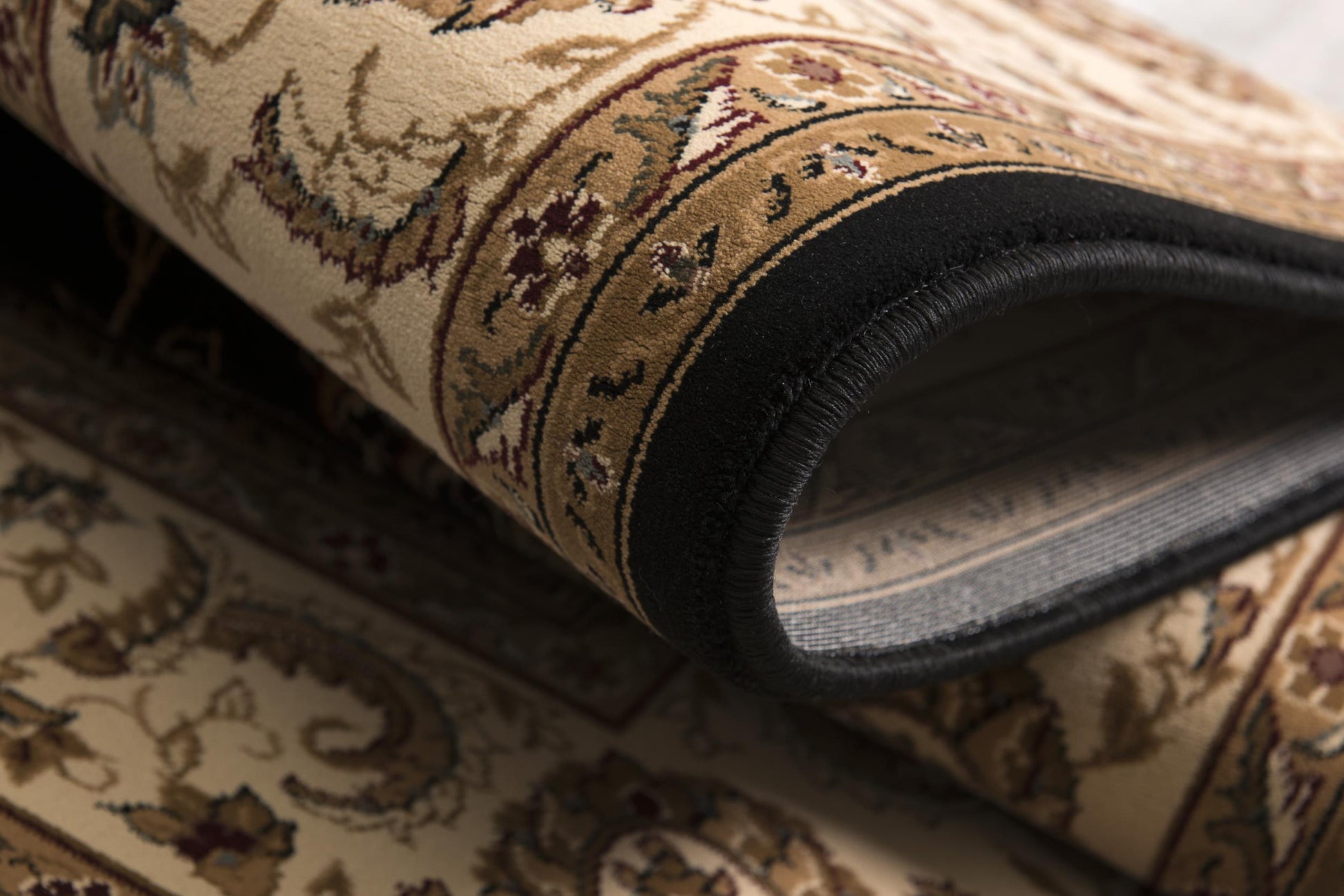 10' Black And Ivory Oriental Runner Rug-Area Rugs-DECOROLALA