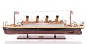 10" Black and Red Solid Wood Hand Painted 1912 RMS Titanic Small Model Boat-Sculptures-DECOROLALA