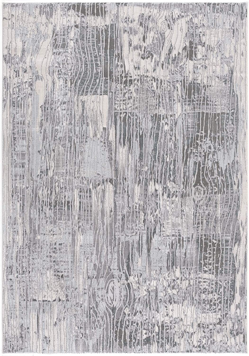 10' Blue Abstract Power Loom Runner Rug-Area Rugs-DECOROLALA