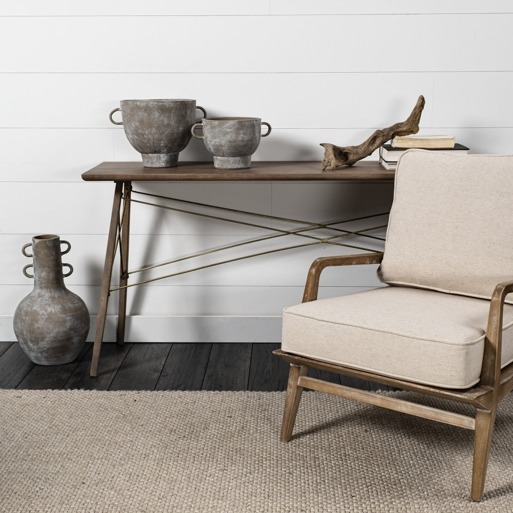 10" Brown Abstract Cylinder Ceramic Table Vase-Vases-DECOROLALA