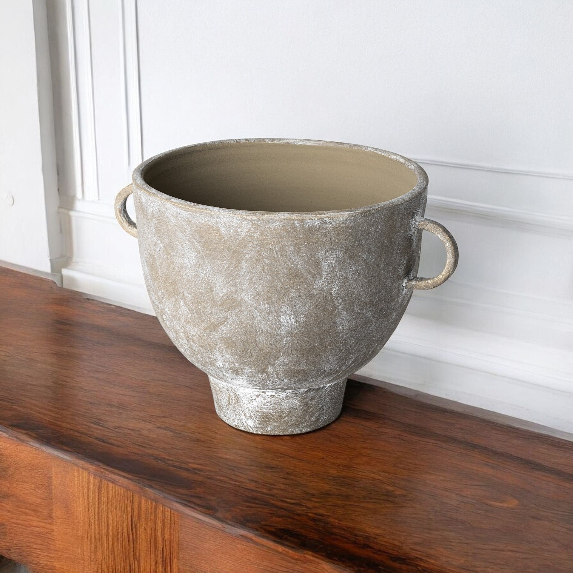 10" Brown Abstract Cylinder Ceramic Table Vase-Vases-DECOROLALA