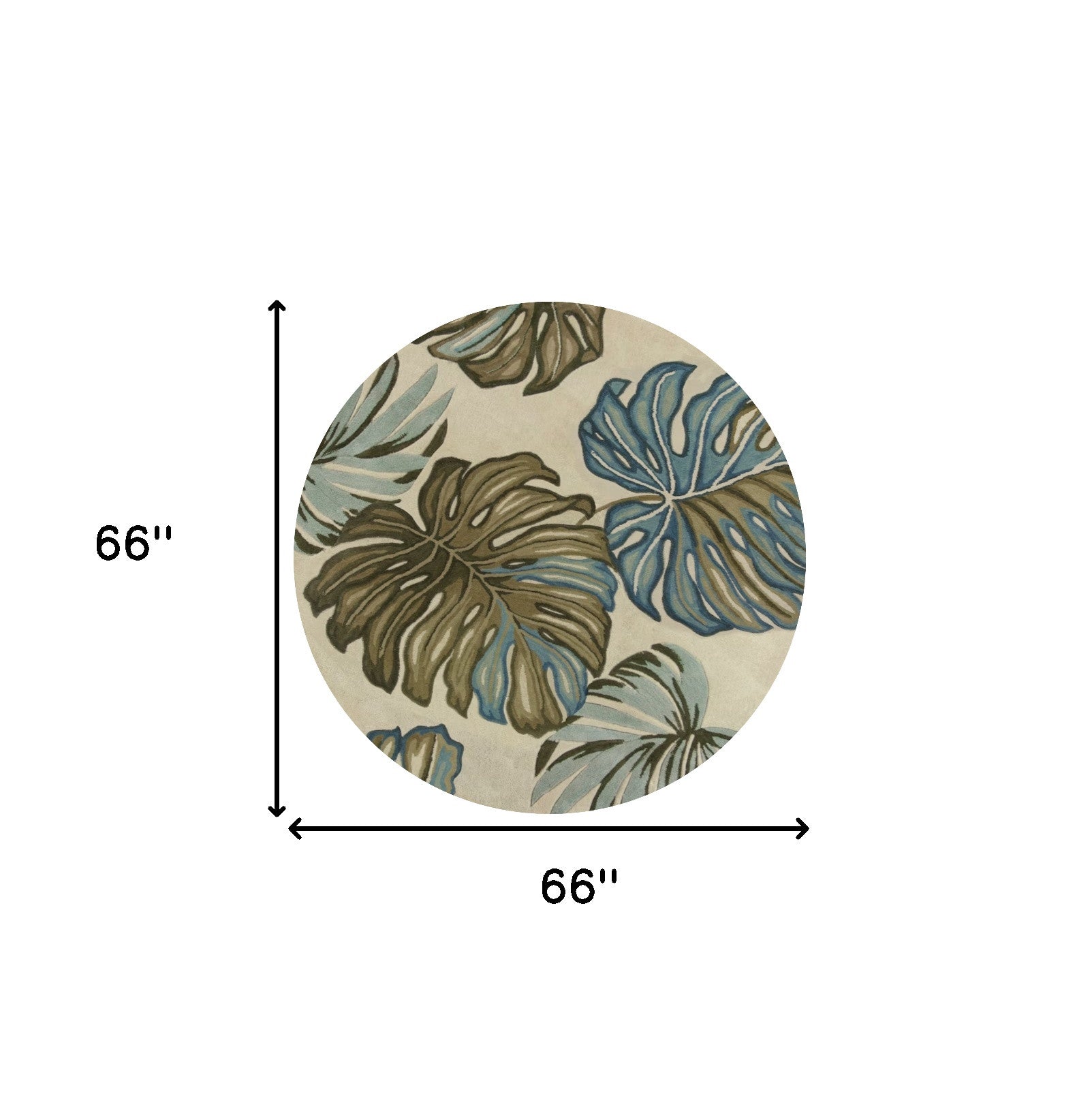 10' Brown Blue And Green Wool Tropical Botanical Hand Tufted Runner Rug-Area Rugs-DECOROLALA