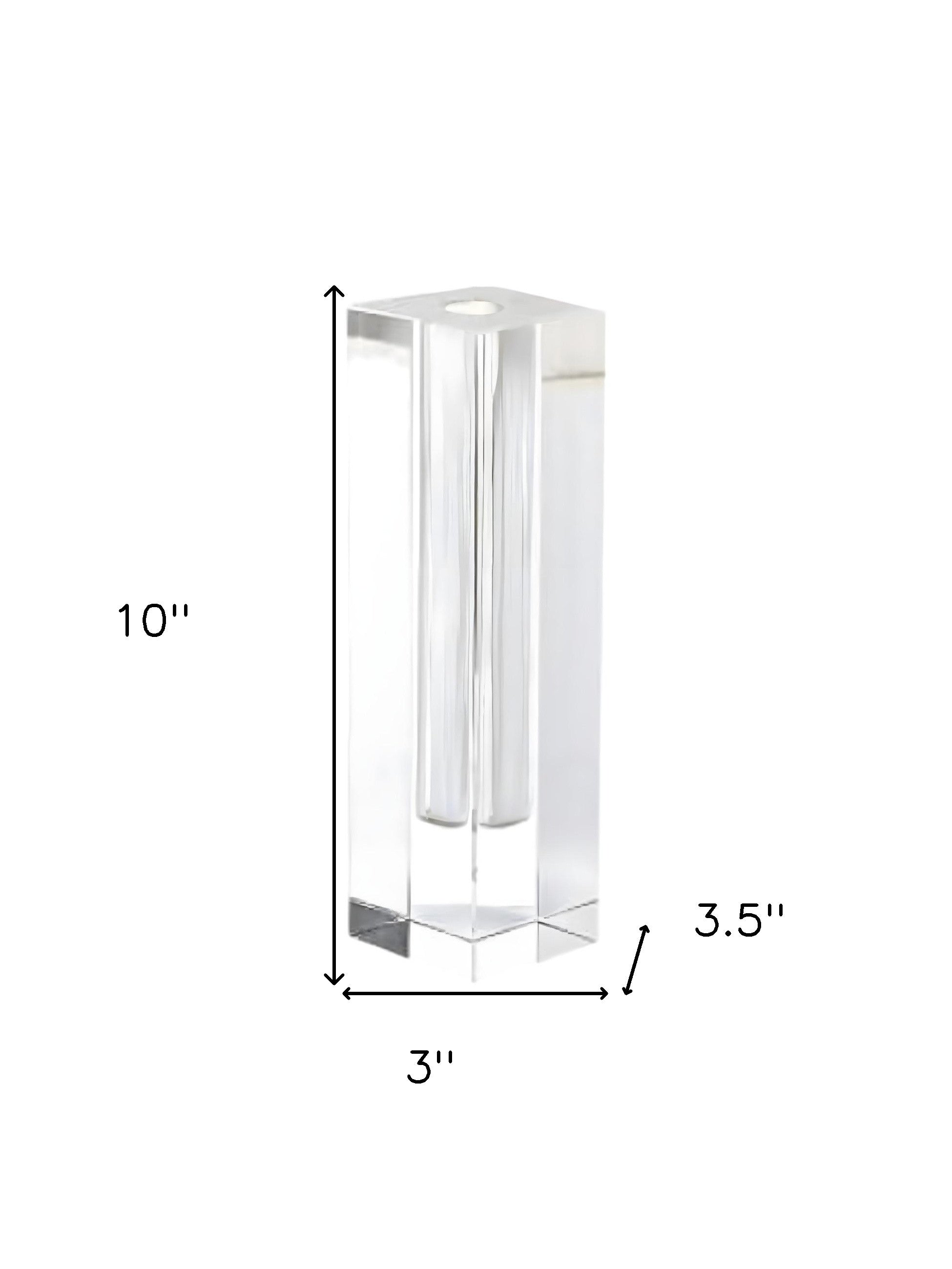 10" Clear Cylinder Crystal Glass Table Vase-Vases-DECOROLALA