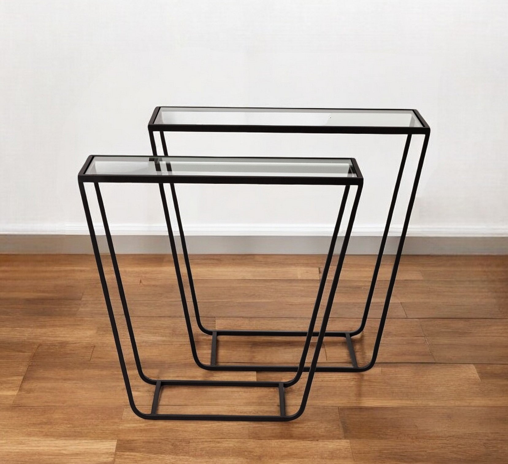 10" Clear Glass Frame Console Table-Console Tables-DECOROLALA