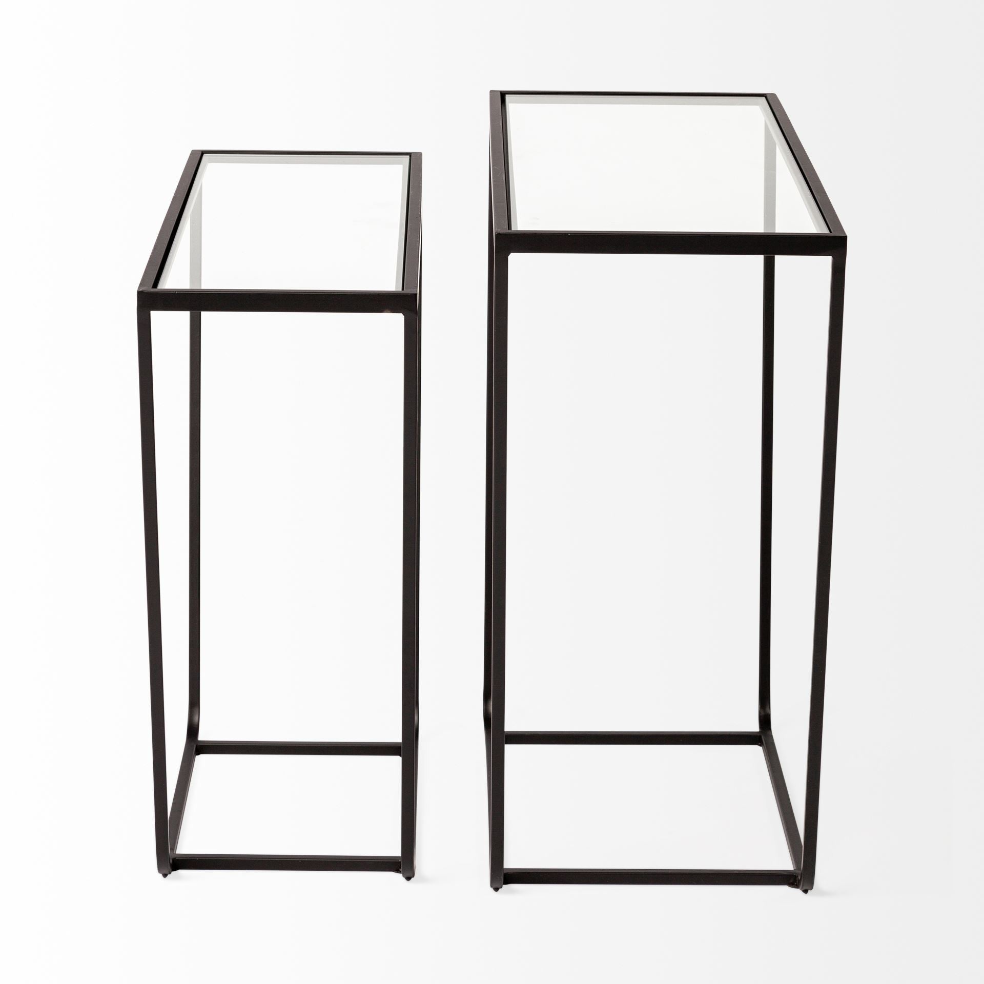 10" Clear Glass Frame Console Table-Console Tables-DECOROLALA