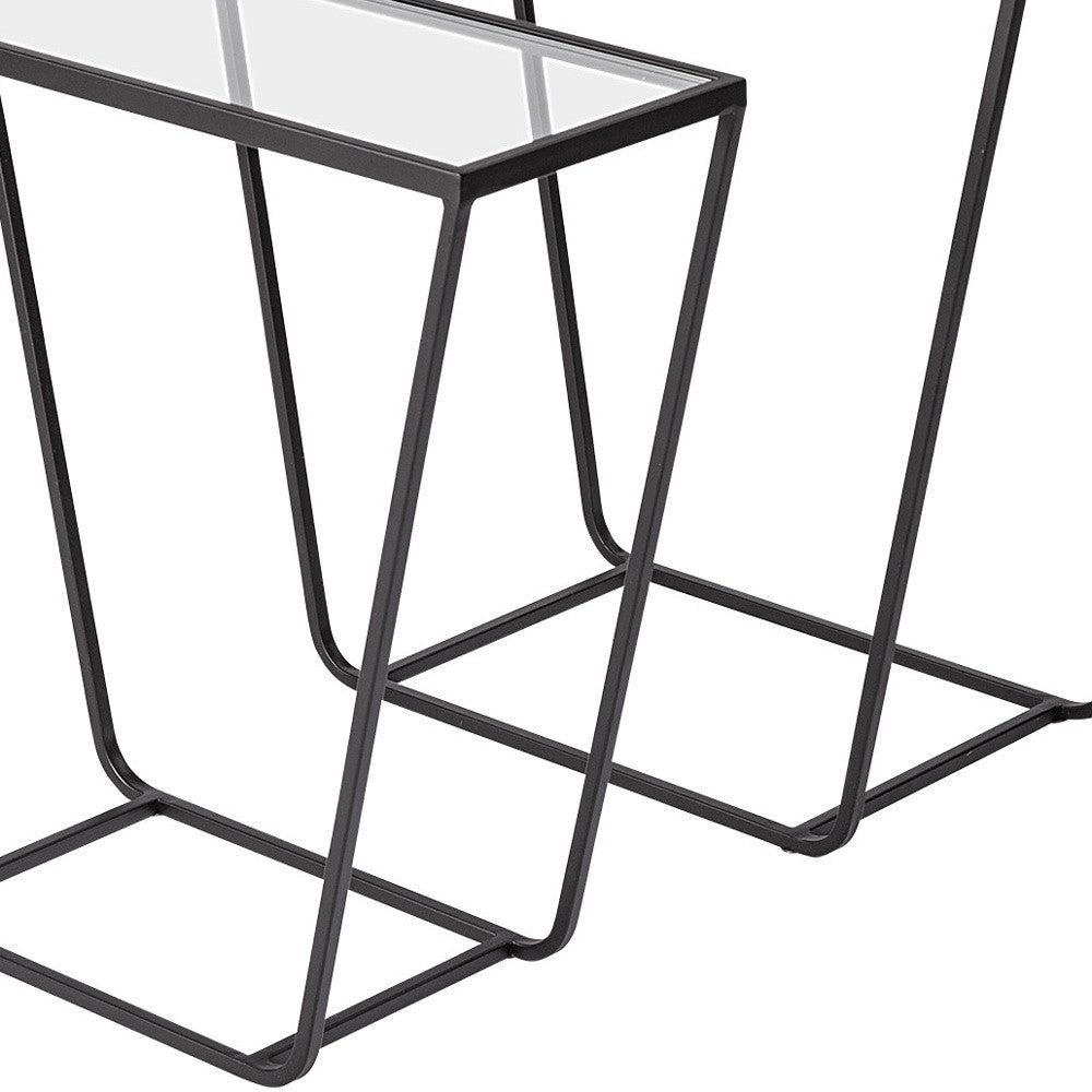 10" Clear Glass Frame Console Table-Console Tables-DECOROLALA