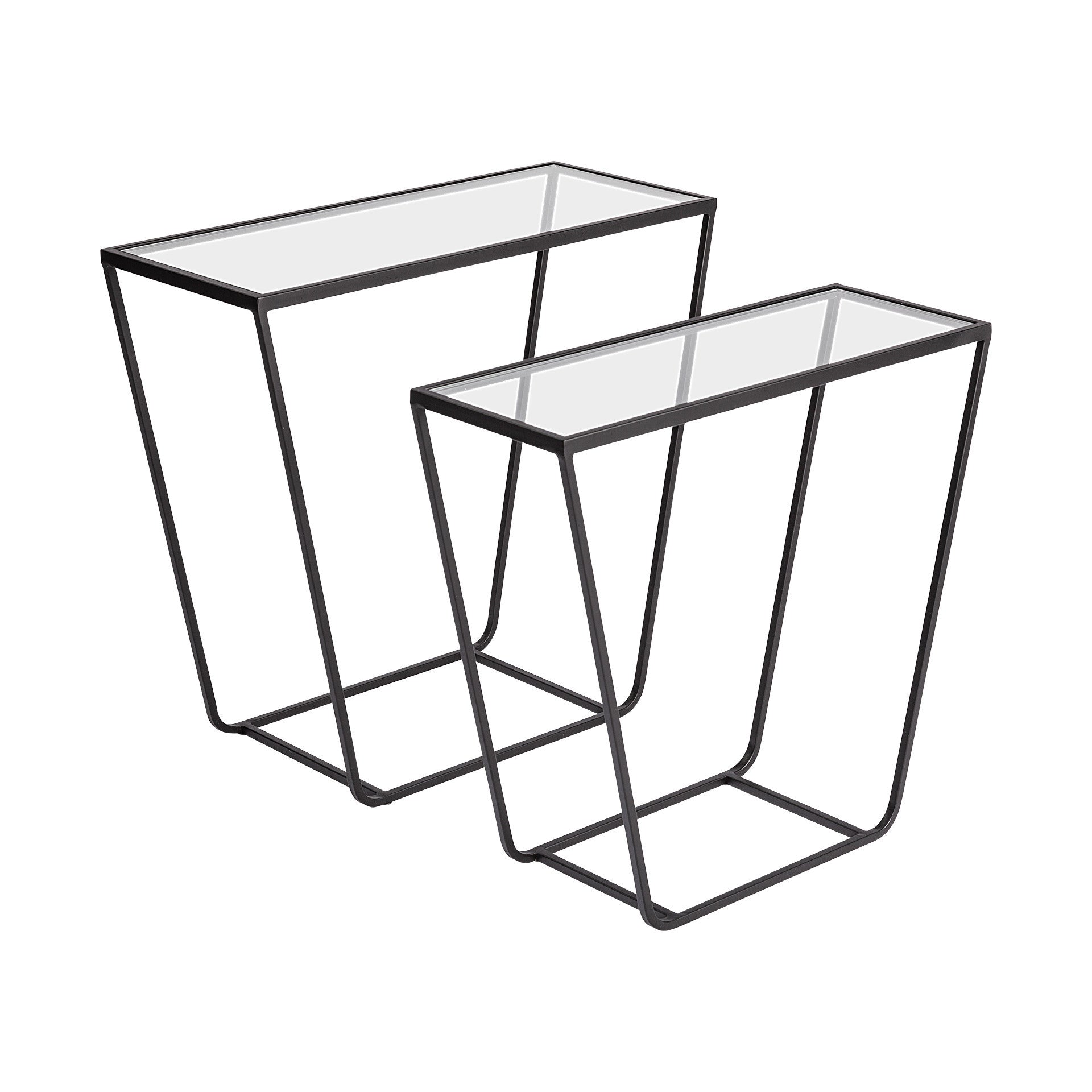 10" Clear Glass Frame Console Table-Console Tables-DECOROLALA