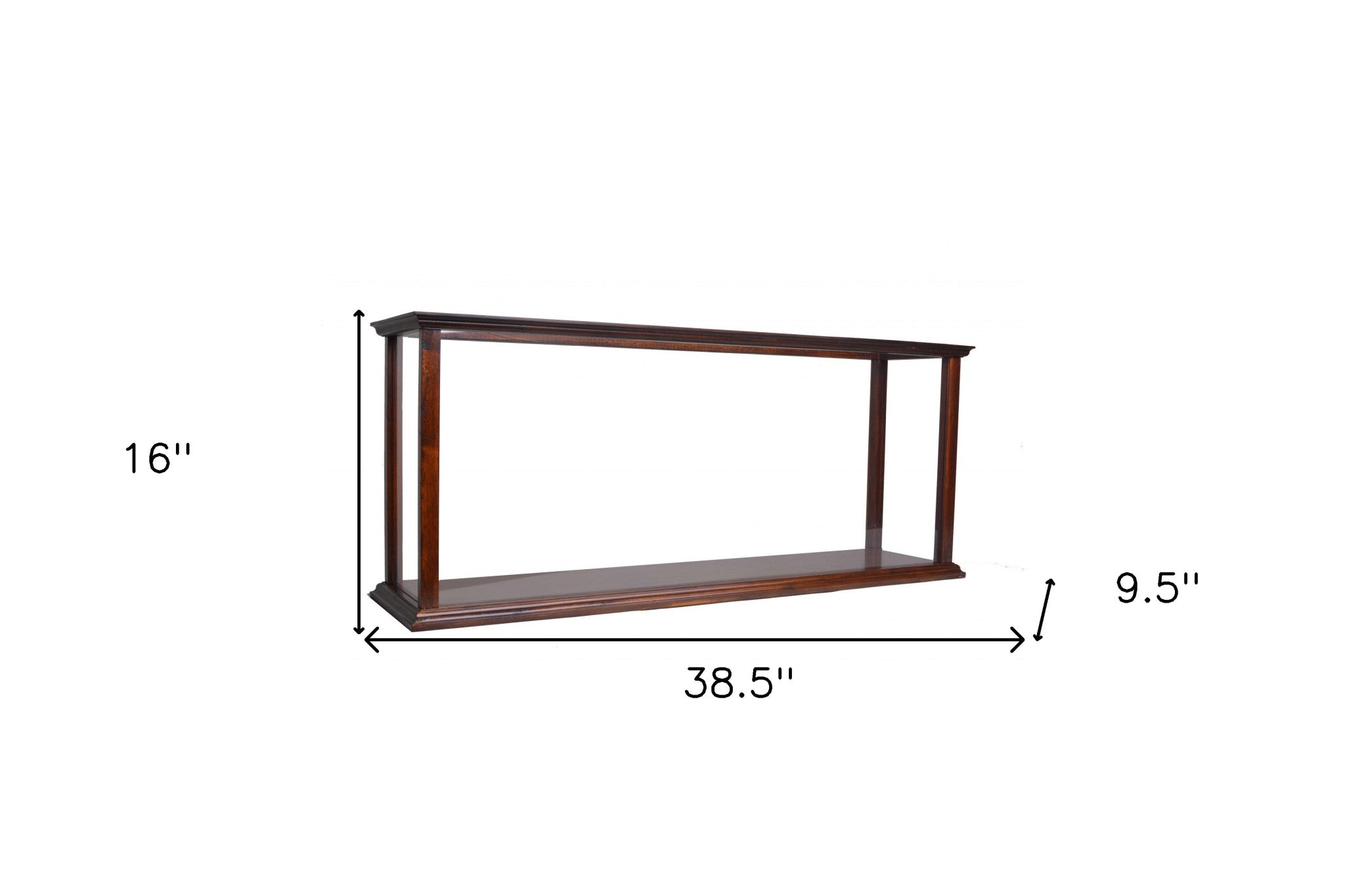 10" Dark Brown And Clear Glass Standard Display Stand-Cabinets-DECOROLALA