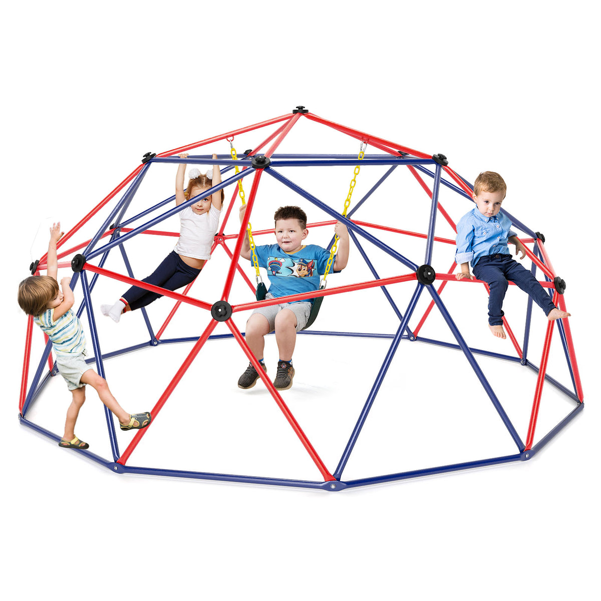 10 Feet Dome Climber with Swing and 800 Lbs Load Capacity