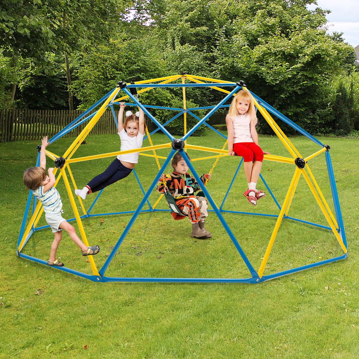 10 Feet Dome Climber with Swing and 800 Lbs Load Capacity