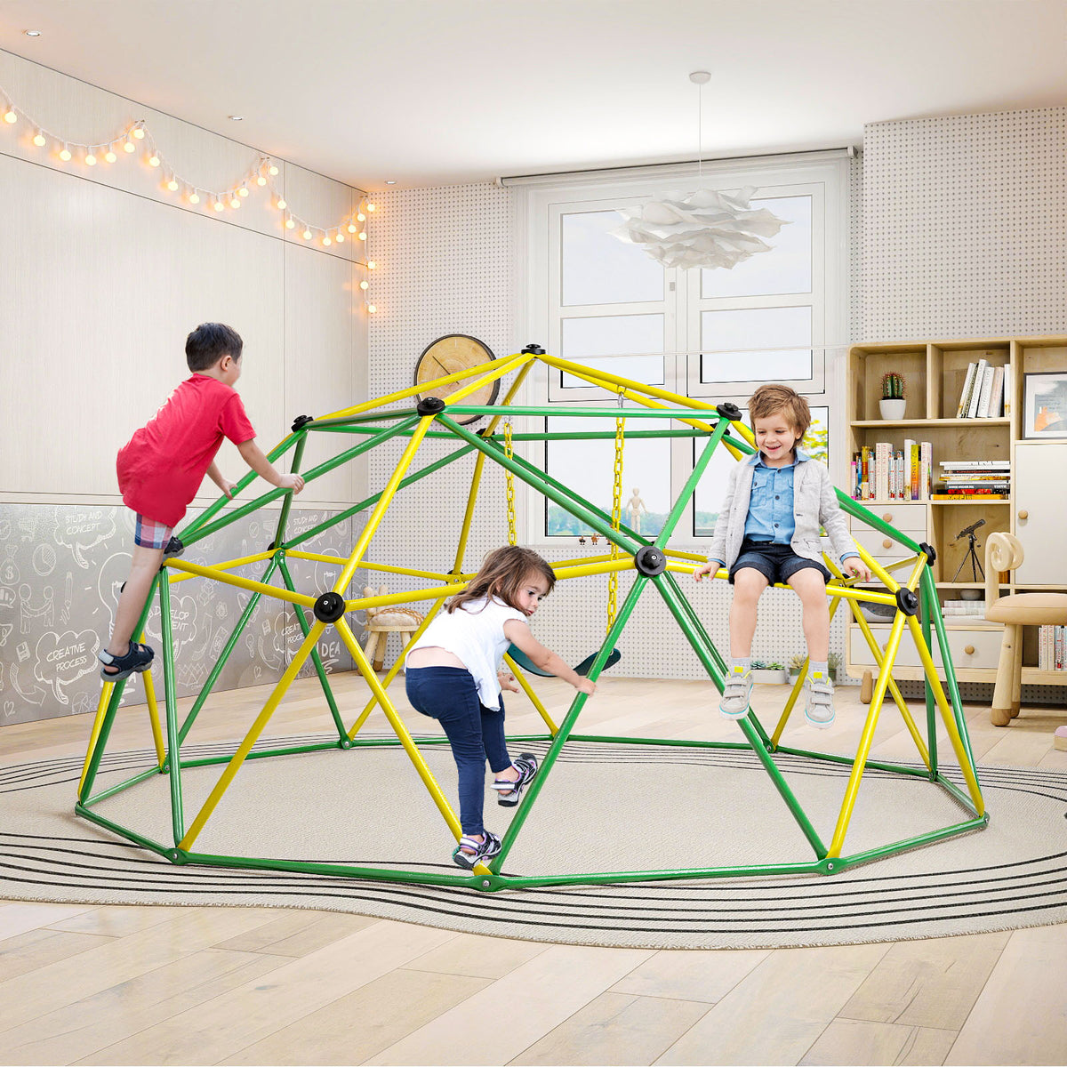 10 Feet Dome Climber with Swing and 800 Lbs Load Capacity