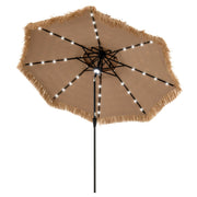 10 Feet Hawaiian Style Solar Lighted Thatched Tiki Patio Umbrella-Outdoor Umbrellas-DECOROLALA