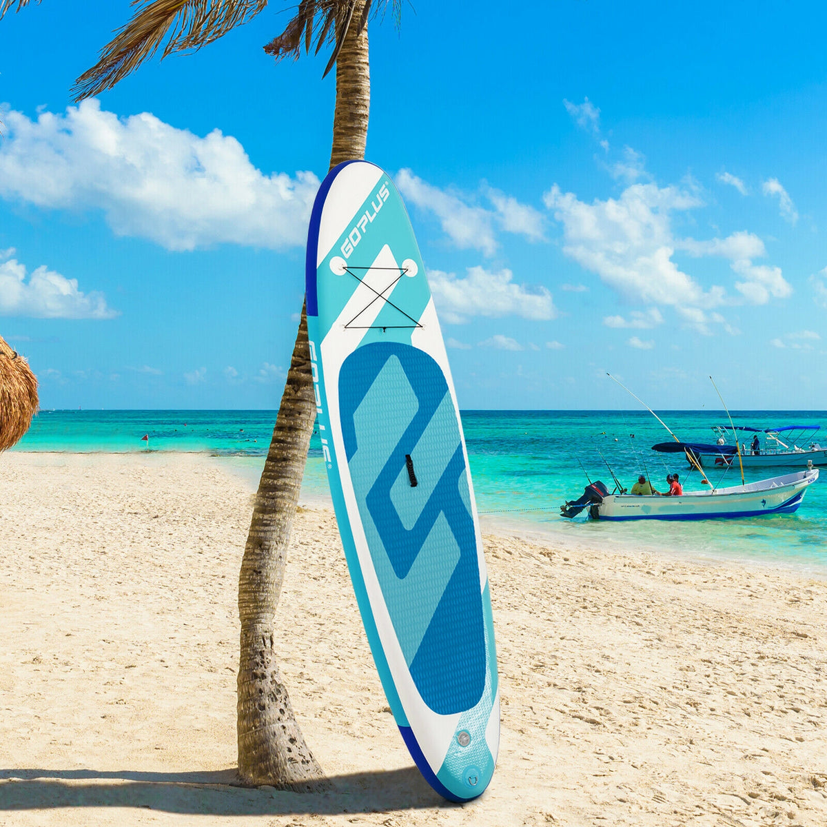 10 Feet Inflatable Stand Up Paddle Board 6 Inch Thick with Backpack Leash Aluminum Paddle-Surfing-DECOROLALA