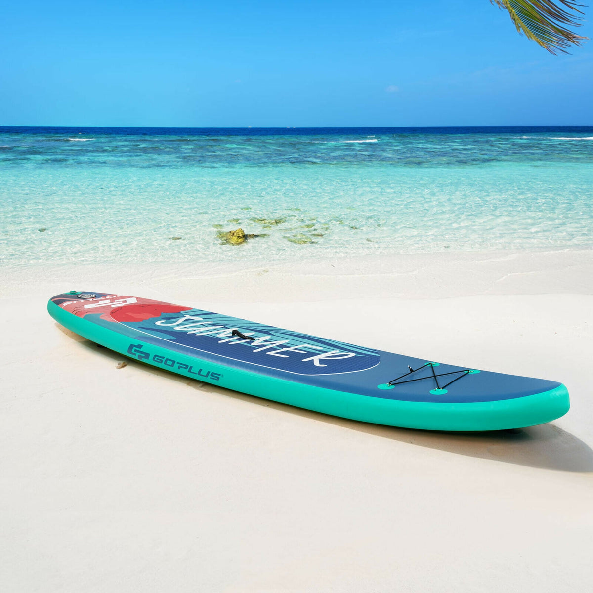 10 Feet Inflatable Stand Up Paddle Board with Backpack Leash Aluminum Paddle-L-Surfing-DECOROLALA