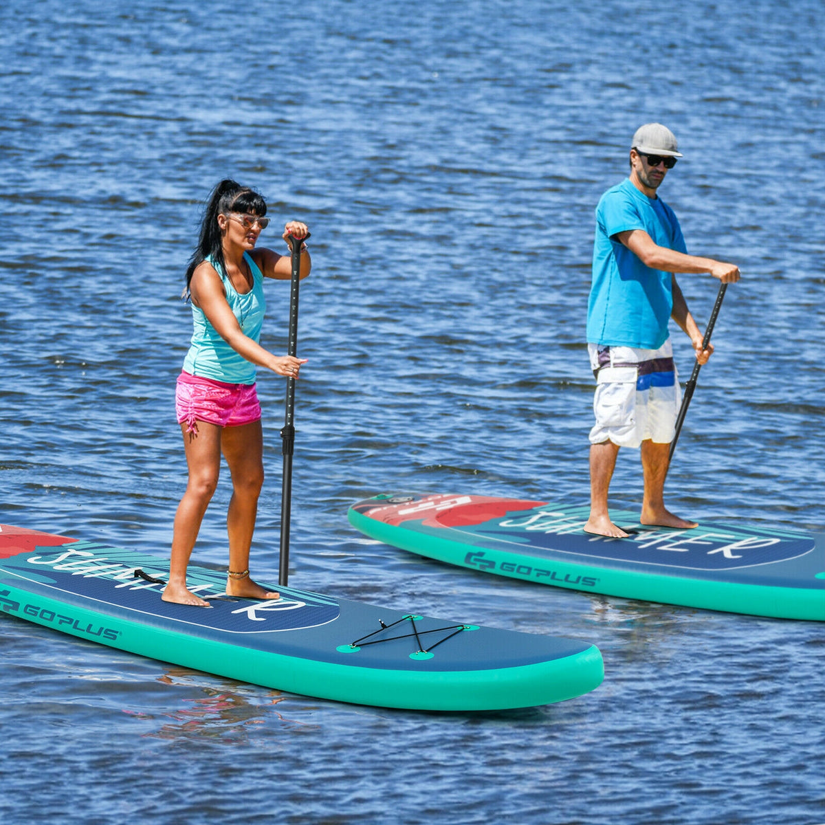 10 Feet Inflatable Stand Up Paddle Board with Backpack Leash Aluminum Paddle-M-Surfing-DECOROLALA