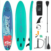 10 Feet Inflatable Stand Up Paddle Board with Backpack Leash Aluminum Paddle-M-Surfing-DECOROLALA