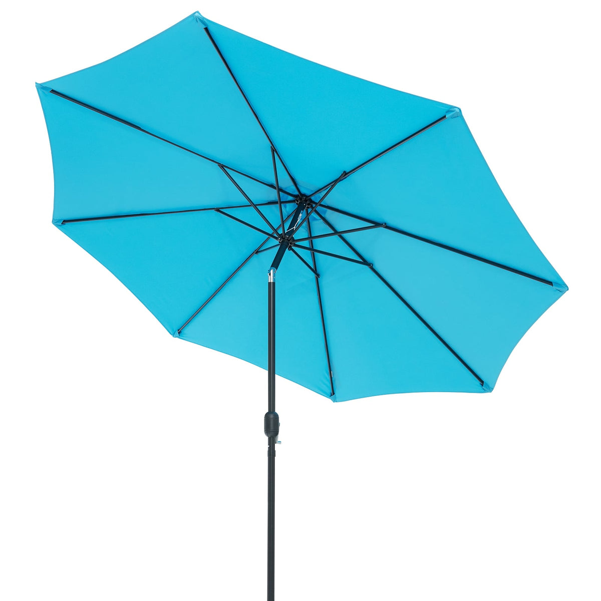 10 Feet Outdoor Patio Umbrella with Tilt Adjustment and Crank-Blue-Outdoor Umbrellas-DECOROLALA