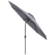 10 Feet Outdoor Patio Umbrella with Tilt Adjustment and Crank-Gray-Outdoor Umbrellas-DECOROLALA