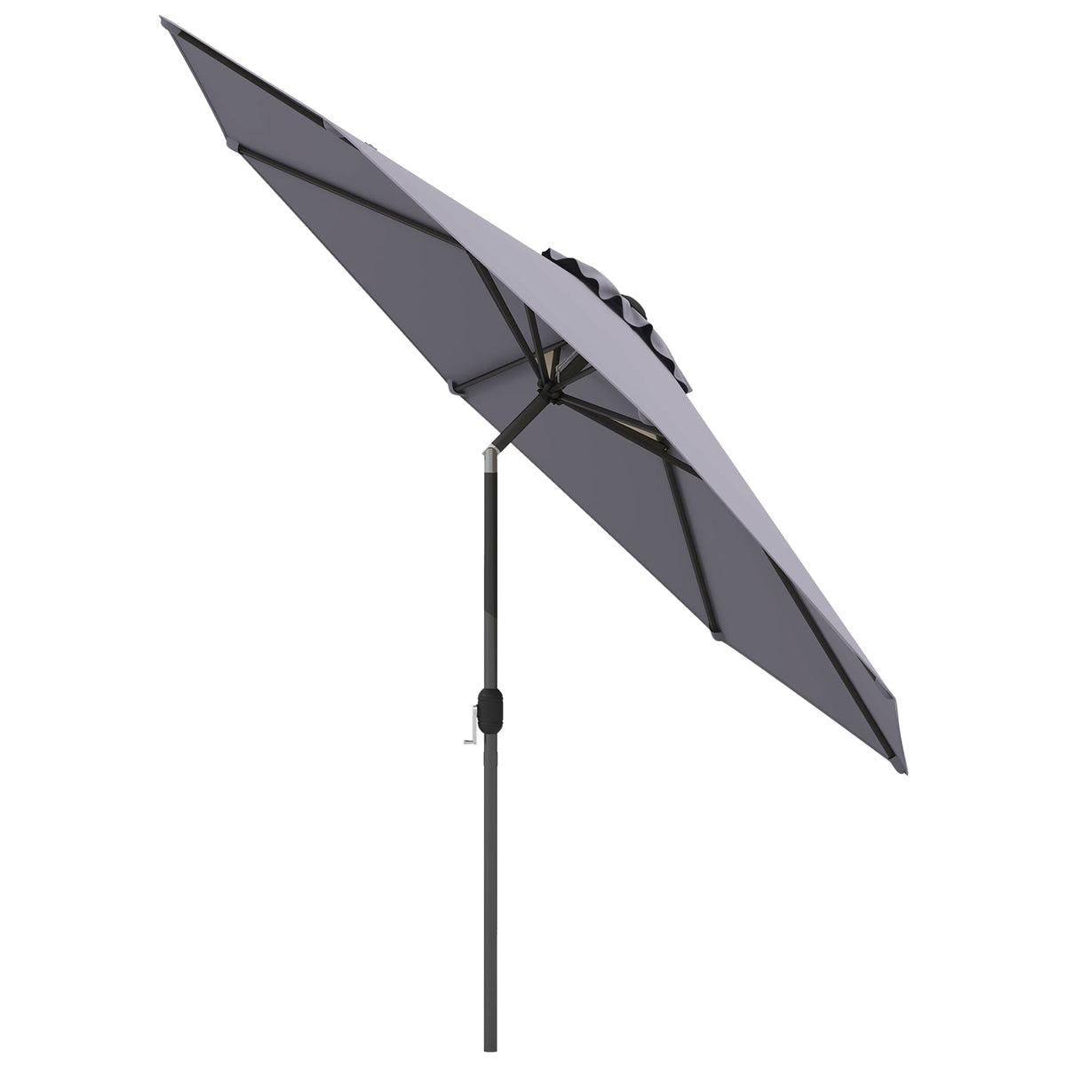10 Feet Outdoor Patio Umbrella with Tilt Adjustment and Crank-Gray-Outdoor Umbrellas-DECOROLALA