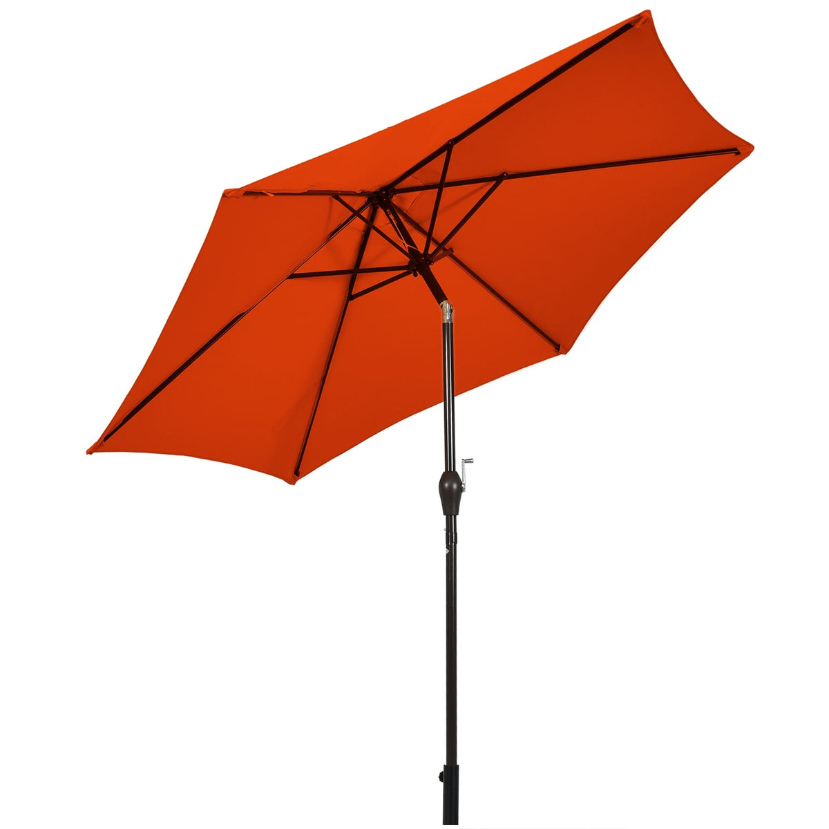 10 Feet Outdoor Patio Umbrella with Tilt Adjustment and Crank-Orange-Outdoor Umbrellas-DECOROLALA