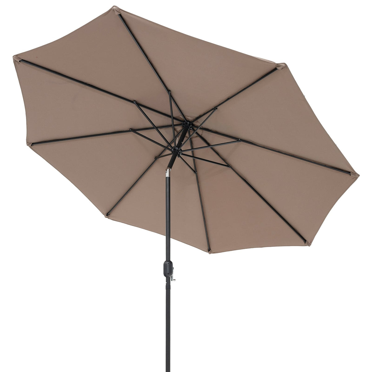 10 Feet Outdoor Patio Umbrella with Tilt Adjustment and Crank-Tan-Outdoor Umbrellas-DECOROLALA