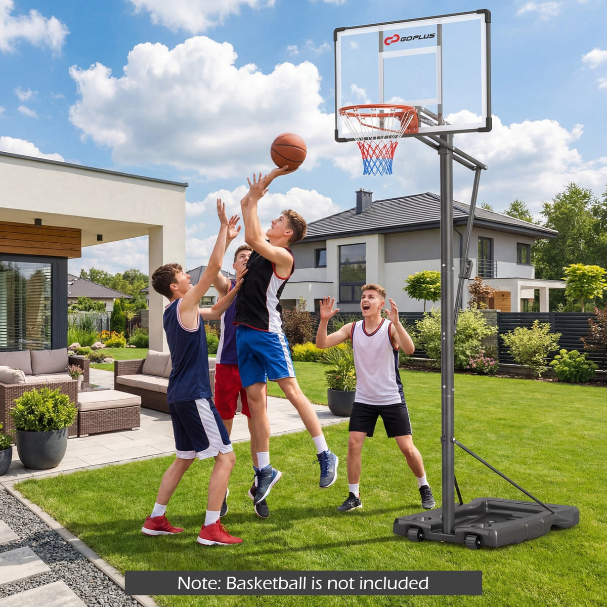 10 Feet Portable Basketball Hoop Outdoor for Adults-Sporting Goods-DECOROLALA
